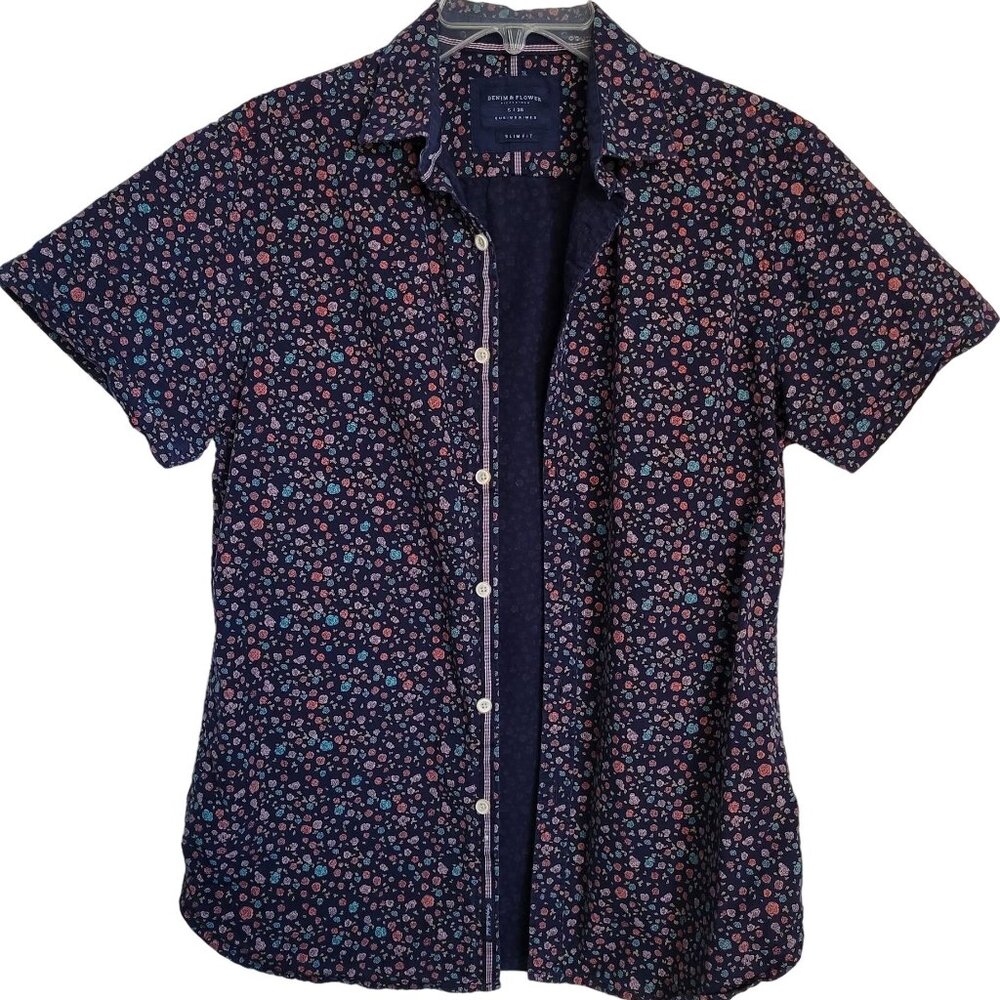 Denim & Flowers Shirt Ricky Singh Short Sleeve, Enjoy The Little Details Small